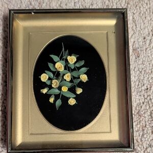 5x6 Estate Sale Vintage Handmade Floral Art Frame